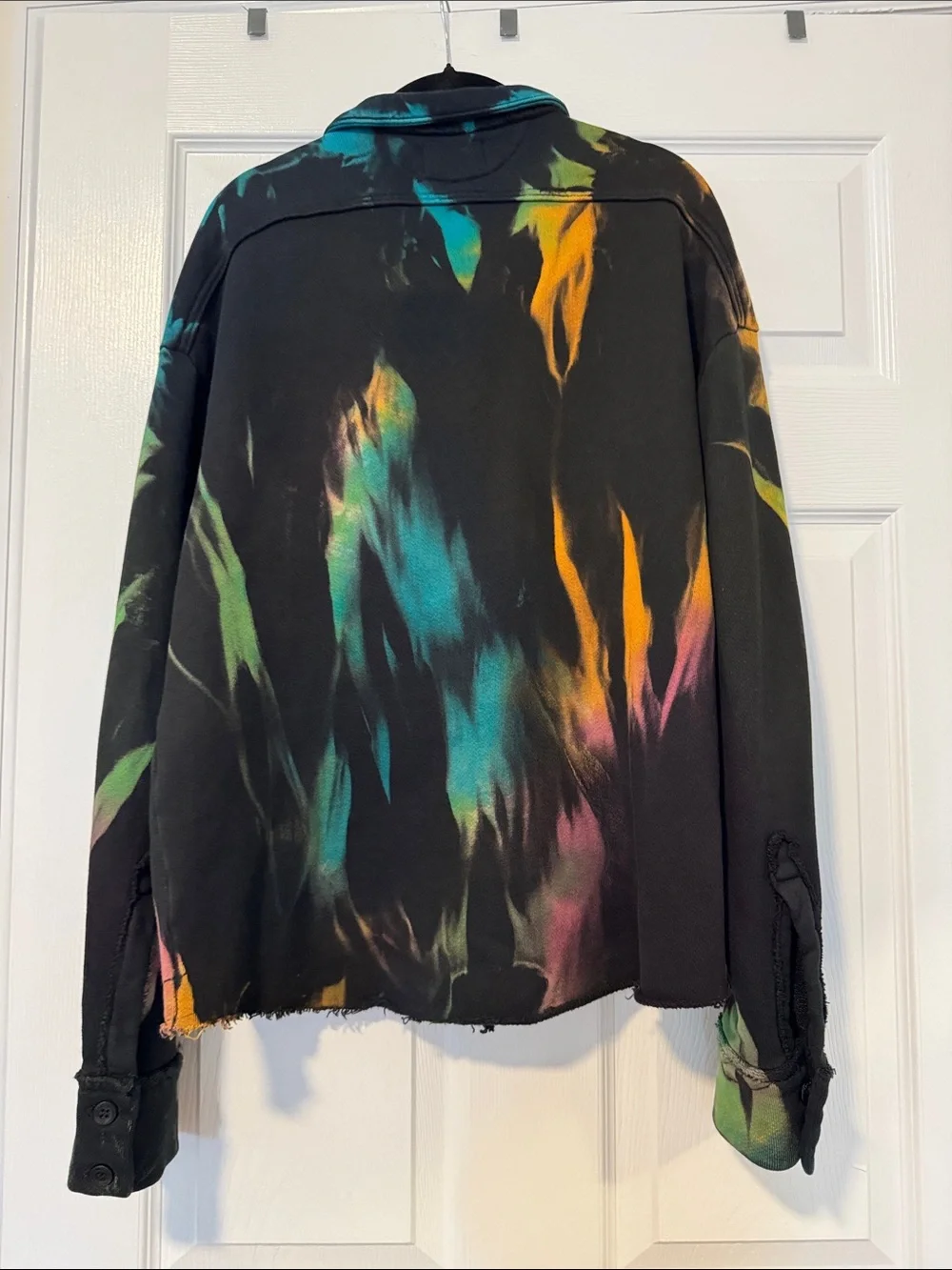 Cotton Citizen Brooklyn Tie-Dye Black Sweatshirt Button Down Women’s Size S - Picture 9 of 9